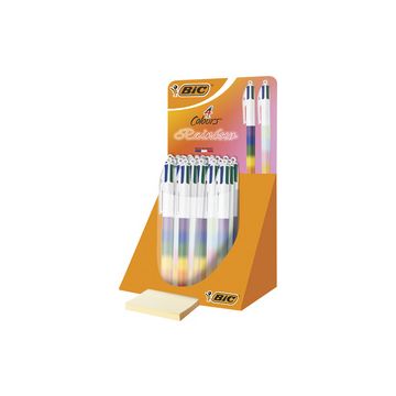 BIC Stylo à bille 4 Colours Rainbow Mix, présentoir de 30