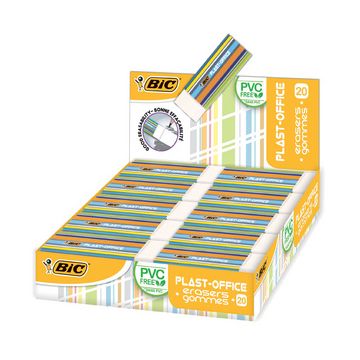 BIC Gomme en plastique Plast-Office, présentoir de table x20