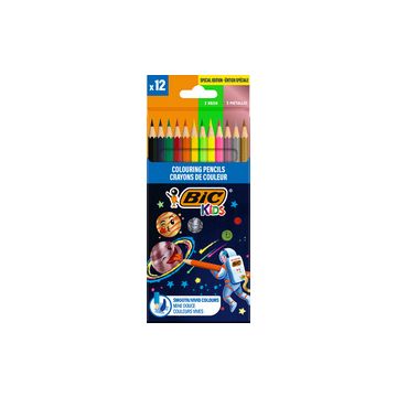 BIC KIDS Crayon de couleur Cosmo, étui en carton de 12