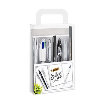 BIC Kit d'écriture "SILVER" avec carnet de notes, 8 pièces