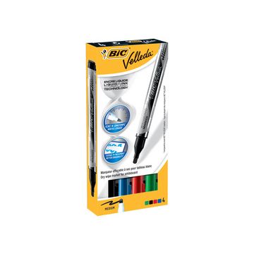BIC Marqueur pour tableau blanc Velleda Liquid Ink, étui de