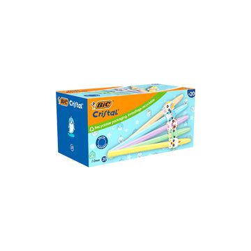 BIC Stylo à bille Cristal Pastel Figurines, carton de 20