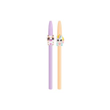 BIC Stylo à bille Cristal Pastel Figurines, lilas & rouge