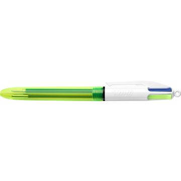 BIC Stylo à bille rétractable 4 Colours Fluo