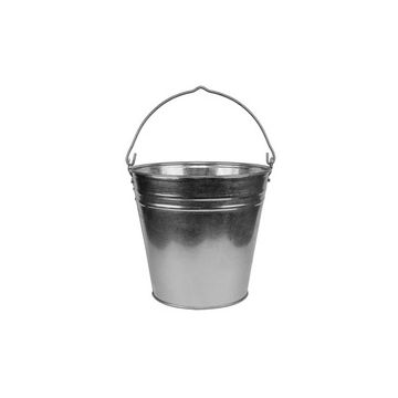Bradas Seau en zinc, 5 litres, argent