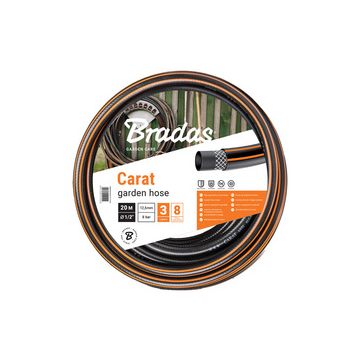 Bradas Tuyau d'arrosage CARAT, 1/2", noir/orange, 30 m