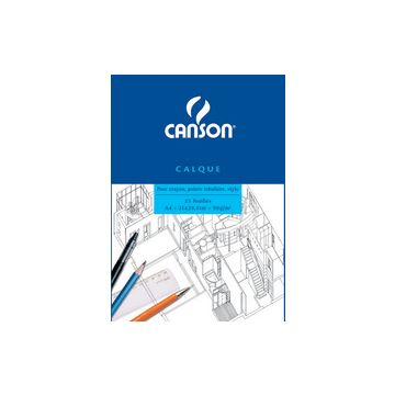 CANSON Bloc calque transparent, 25 feuilles, 90/95 g/m2, A4