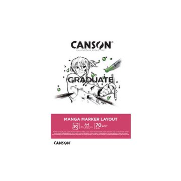 CANSON Bloc de dessin GRADUATE Manga Marker Layout, A4