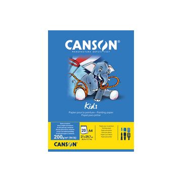CANSON Bloc de papier pour la peinture Kids, A3, 200 g/m2