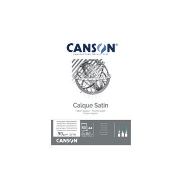 CANSON Bloc papier calque satin, A4, 90 g/m2