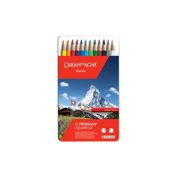 CARAN D'ACHE Crayon de couleur PRISMALO Aquarelle, 12 pièces CARAN D'ACHE Crayon de couleur PRISMALO Aquarelle, 12 pièces