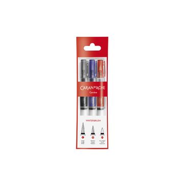 CARAN D'ACHE Pinceau aquarelle à réservoir d'eau, set de 3