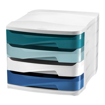 CEP Module de classement Riviera, 4 tiroirs, blanc / bleu