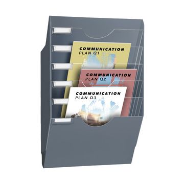 CEP Présentoir mural ReCeption, format A4, 6 cases, gris
