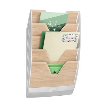 CEP Présentoir mural Silva, A4, 5 compartiments, blanc/hêtre