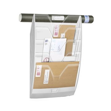 CEP Présentoir mural, A4, 5 compartiments, blanc/transparent