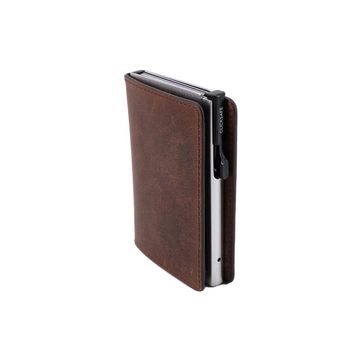 CLICKSAFE Porte-monnaie SLIM avec porte-cartes, marron