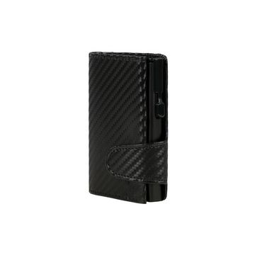 CLICKSAFE Porte-monnaie avec porte-cartes, simili cuir, noir