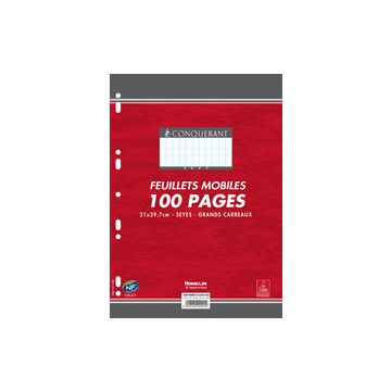 CONQUERANT SEPT Feuillets mobiles 210 x 297 mm, seyès