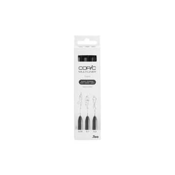 COPIC Feutre fin MULTILINER, set de 3, noir