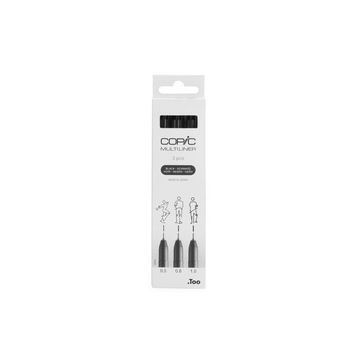 COPIC Feutre fin MULTILINER, set de 3, noir