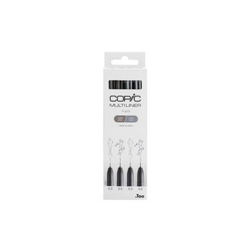 COPIC Feutre fin MULTILINER, set de 4, gris
