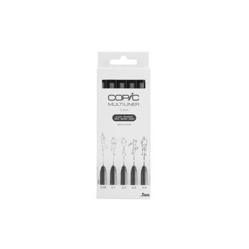 COPIC Feutre fin MULTILINER, set de 5, noir
