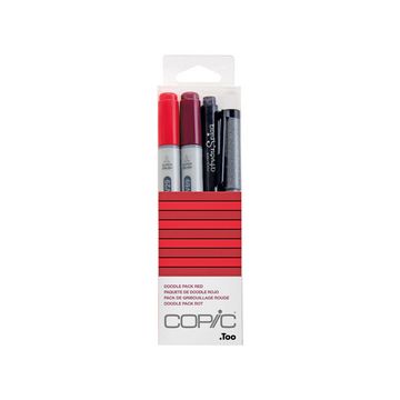 COPIC Marqueur ciao, kit de 4 "Doodle Pack Red"