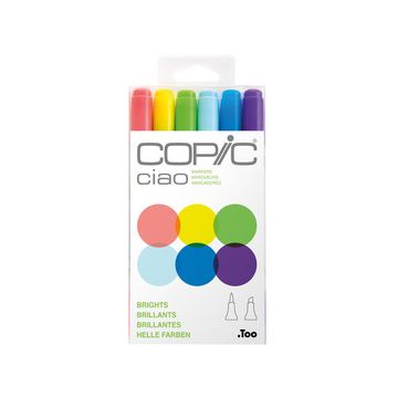 COPIC Marqueur ciao, kit de 6 "Brights"