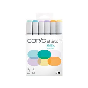 COPIC Marqueur sketch, kit de 6 "Pale Pastels"