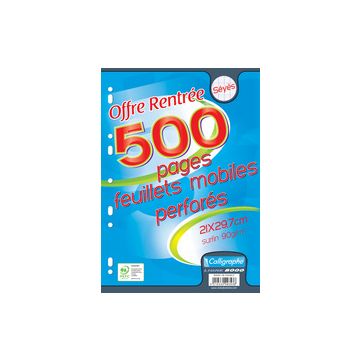 Calligraphe Feuillets mobiles perforés, A4, séyès