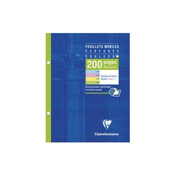 Clairefontaine Feuillets mobiles, 170 x 220mm, Seyès,assorti