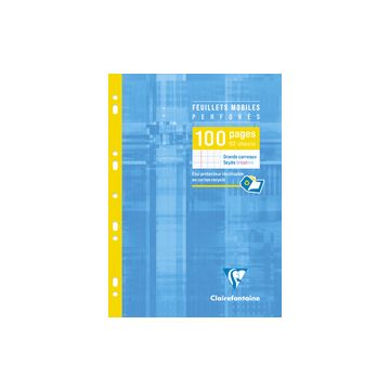Clairefontaine Feuillets mobiles, A4, quadrillé 5x5 + marge