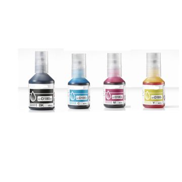 Bouteille d'encre compatible Brother BTD180CLVAL - multipack 4 couleurs : Noir, cyan, magenta, jaune