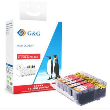 Pack Premium de 5 cartouches (PGI-525XL + CLI-526XL BKCMY)