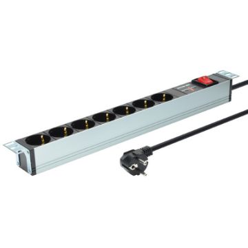 DIGITUS 19" Steckdosenleiste 7-fach, mit Überspannungsschutz