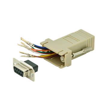 DIGITUS Adaptateur RS 232, mâle DB9 - femelle RJ45, beige
