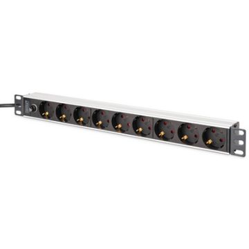 DIGITUS 19" Steckdosenleiste, Aluminium, 9-fach