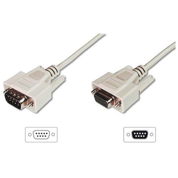 DIGITUS Câble 9 broches Sub-D, mâle - femelle, 3,0 m