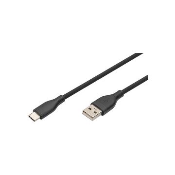 DIGITUS Câble USB 2.0 silicone, USB-C - USB-A, 1,0 m, noir