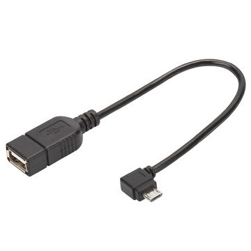 DIGITUS Câble adaptateur USB 2.0, micro USB-B - USB-A, 0,15m