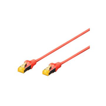 DIGITUS Câble de brassage Cat.6A, S/FTP, 1,0m, par 10, rouge