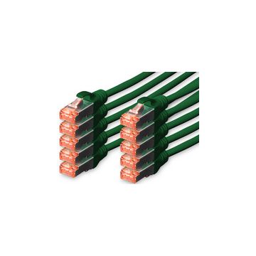 DIGITUS Câble de brassage Cat.6, S/FTP, 5,0 m, par 10, vert