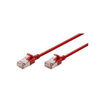 DIGITUS Câble de brassage Slim, cat. 6A, F/FTP, 1,0 m, rouge