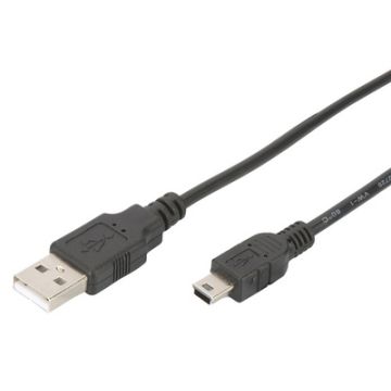 DIGITUS Câble de connexion USB 2.0, USB-A - Mini USB-B, 1,0m