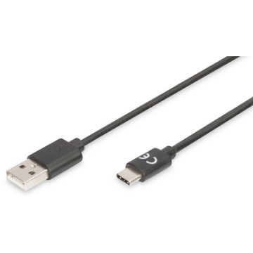 DIGITUS Câble de connexion USB 2.0, USB-C - USB-A, 1,0 m