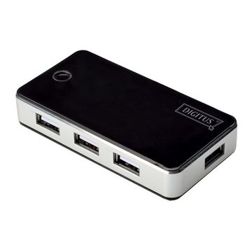 DIGITUS Hub USB 2.0, 7 ports, avec bloc d'alimentation, noir