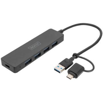 DIGITUS Hub USB 3.0, 4 ports, Slim Line, noir DIGITUS Hub USB 3.0, 4 ports, Slim Line, noir