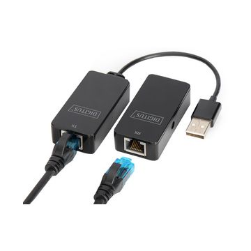 DIGITUS Kit extenseur USB 2.0, adapté pour PoE, noir