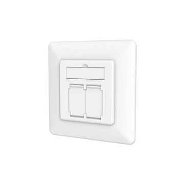 DIGITUS Unterputzdose Kat. 6A, Klasse EA, 2x RJ45, reinweiß